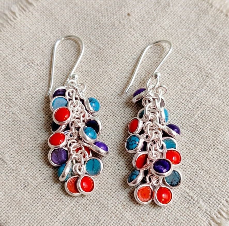 1081-A7 Turquoise+Orange+Lapis(Multi)