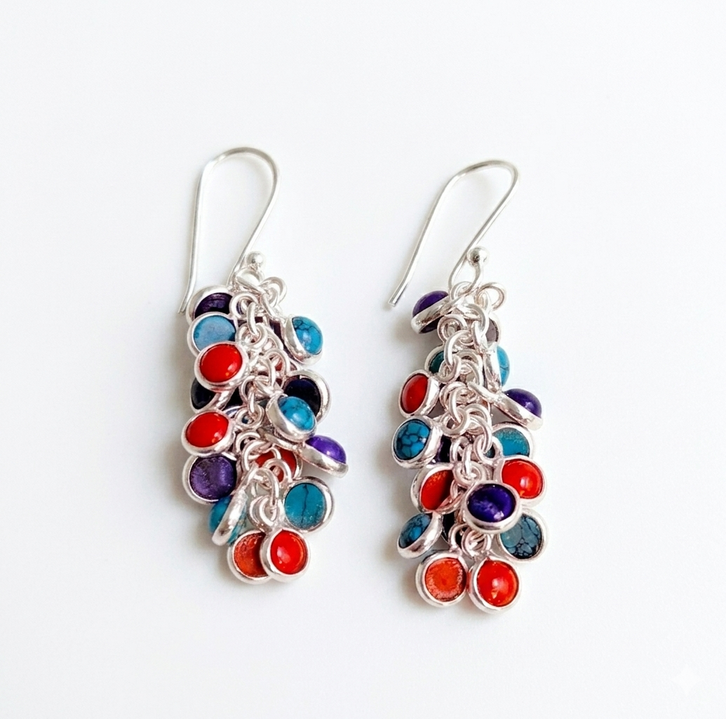 1081-A7 Turquoise+Orange+Lapis(Multi)