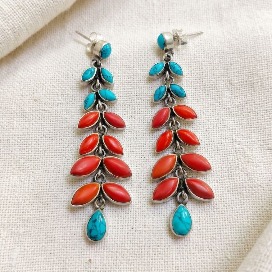 1095-A2 Orange+Turquoise