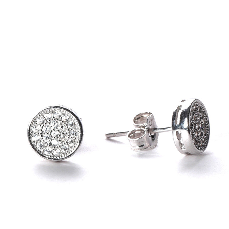 jsaj 925 Sterling Silver Studds Tops Zercon Stone Studded Tiny Zercon Micro Setting of Stones Platinum Polish Studd For Womens or Girls
