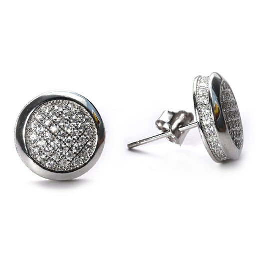 jsaj Silver 925 Sterling Silver Studds Tops Zercon Stone Studded Tiny Zercon Micro Setting of Stones Platinum Polish Studd For Womens or Girls