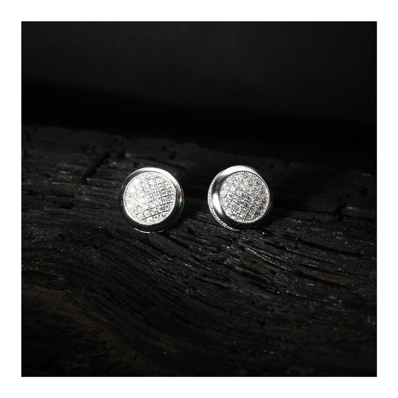 jsaj Silver 925 Sterling Silver Studds Tops Zercon Stone Studded Tiny Zercon Micro Setting of Stones Platinum Polish Studd For Womens or Girls