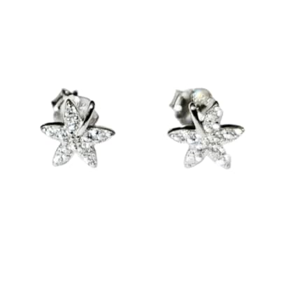 JSAJ 925 Sterling Silver Marquise Flower Design Studds Tops Zercon Stone Studded Tiny Zercon Micro Setting of Stones Rodinum Polish Studd For Womens or Girls