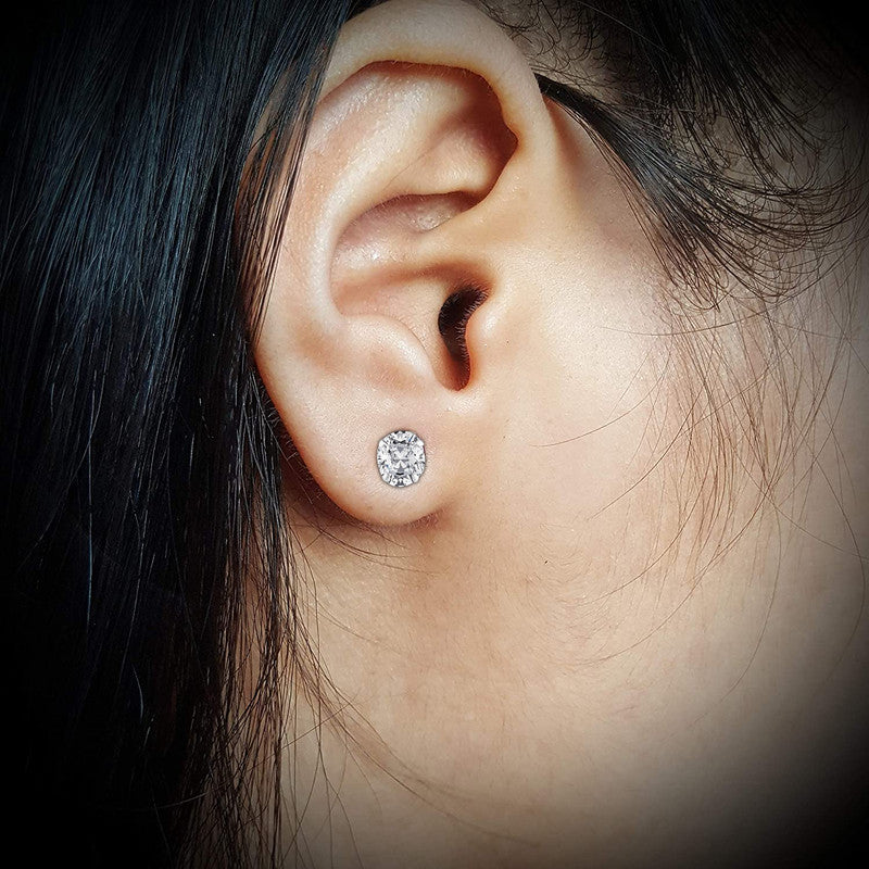 JSAJ 925 sterling silver Round Zirconia stone studs, available in sizes from 2.5 to 6 mm, perfect for girls and women