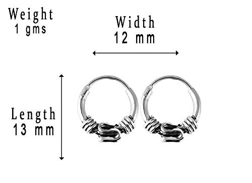 JSAJ 92.5% Sterling Silver Ball 12 MM Small Bali