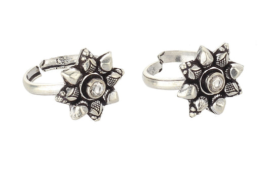 JSAJ TOE RING CHUTKI BICHIYA 925 STERLING SILVER WHITE STONE BAND TOERING FOR WOMEN DURABLE COMFORTABLE