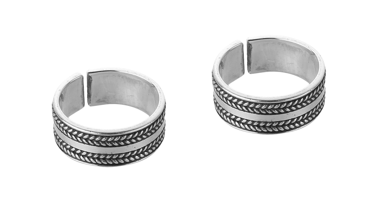 JSAJ TOE RING CHUTKI BICHIYA 925 STERLING SILVER BAND TOERING MADE OF THICK SILVER TOERING FOR WOMENS UNBREAKABLE COMFORTABLE DURABLE