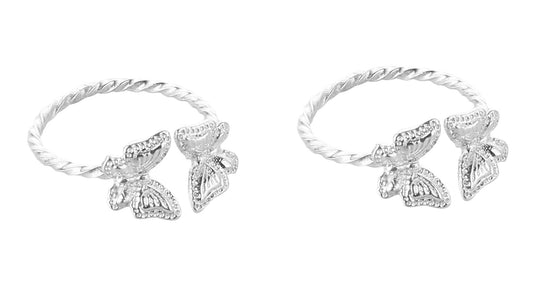 JSAJ TOE RING CHUTKI BICHIYA 925 STERLING SILVER BUTTERFLY FRONT OPENING TOERING FOR WOMENS COMFORTABLE DURABLE