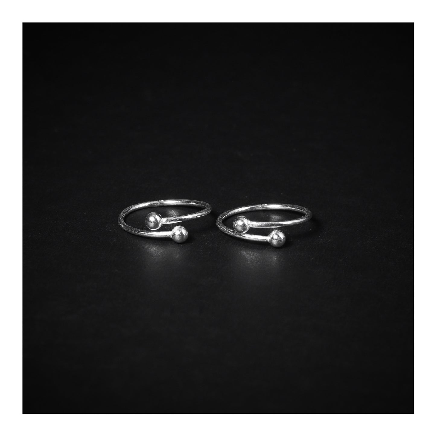 JSAJ TOE RING CHUTKI BICHIYA 925 STERLING SILVER FRONT OPEN DOUBLE BALL TOE RING FOR WOMENS COMFORTABLE DURABLE