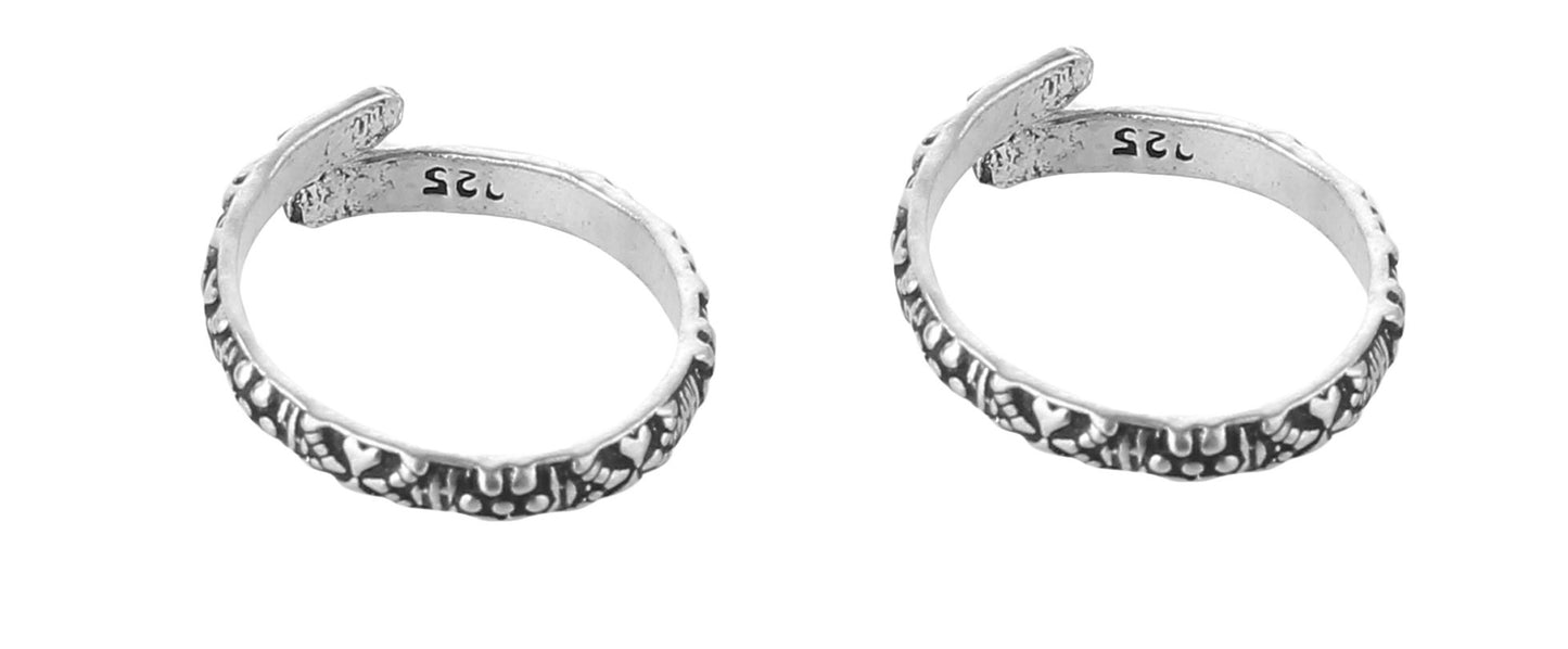 JSAJ TOE RING CHUTKI BICHIYA 925 STERLING SILVER SELF DESIGN BAND TOERING FOR WOMENS COMFORTABLE DURABLE