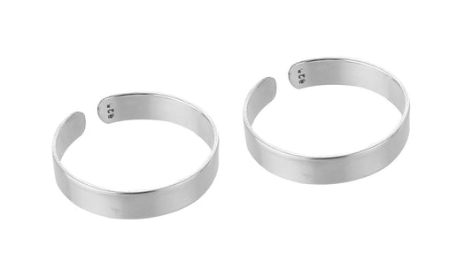 JSAJ 3mm flat plain thumb toe ring 92.5% pure silver for girls and womens
