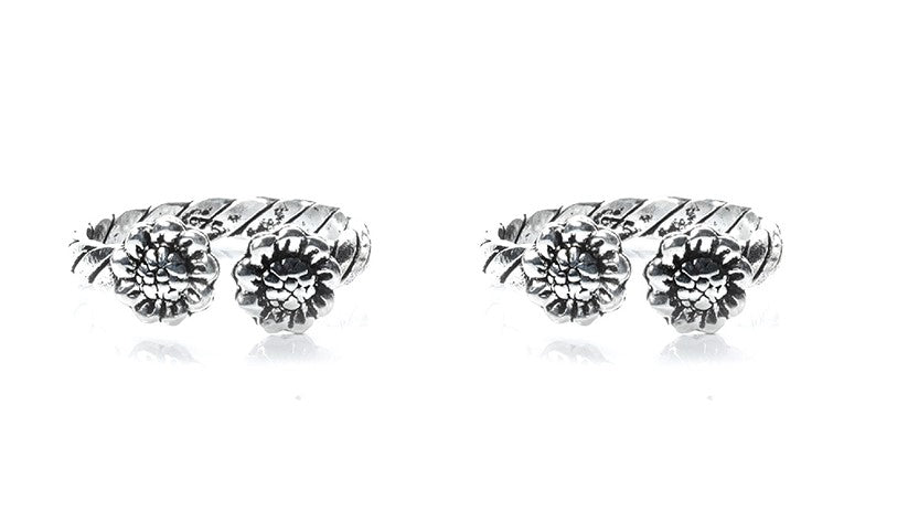 JSAJ TOE RING CHUTKI BICHIYA 925 STERLING SILVER SUNFLOWER DESIGN HANDMADE TOERING UNBREAKABLE COMFORTABLE