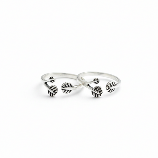 JSAJ TOE RING CHUTKI BICHIYA 925 STERLING SILVER LEAF DISIGN HANDMADE TOE RING FOR WOMENS COMFORTABLE