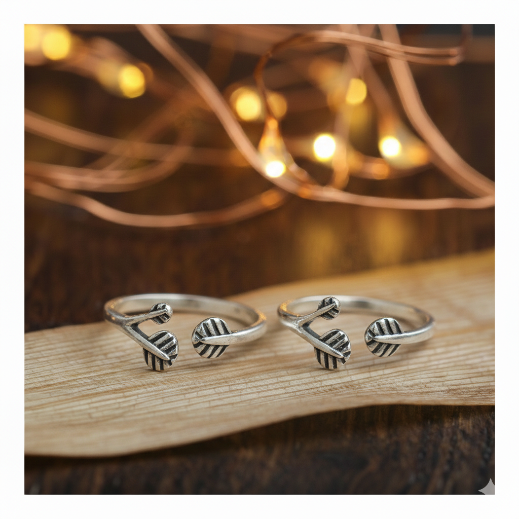 JSAJ TOE RING CHUTKI BICHIYA 925 STERLING SILVER LEAF DISIGN HANDMADE TOE RING FOR WOMENS COMFORTABLE