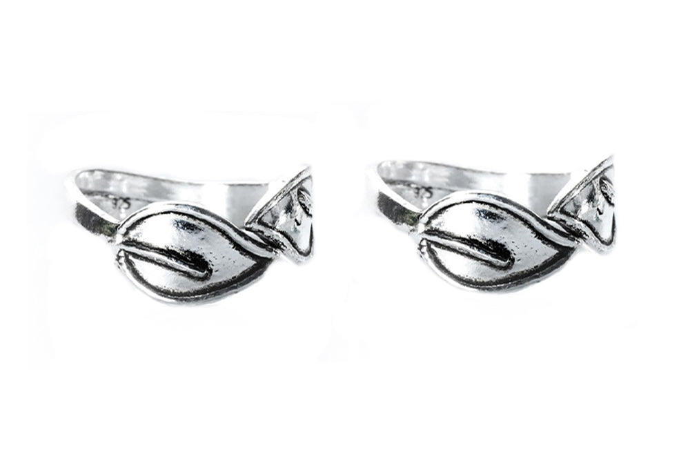 JSAJ TOE RING CHUTKI BICHIYA 925 STERLING SILVER LEAF WORK HANDMADE BAND TOERING FOR WOMENS COMFORTABLE