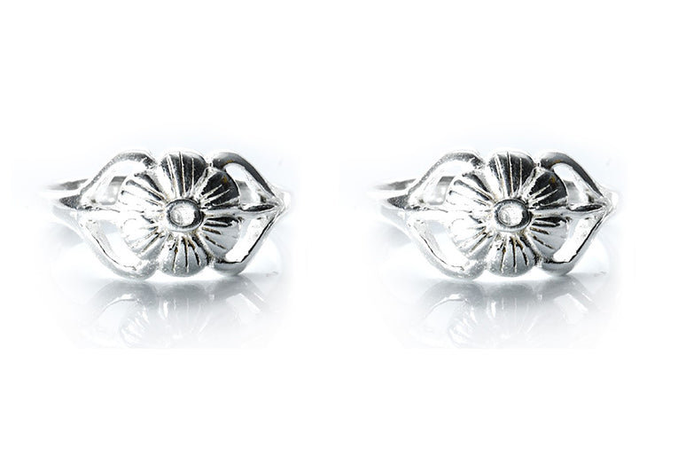 JSAJ TOE RING CHUTKI BICHIYA 925 STERLING SILVER FLOWER DESIGN HANDMADE TOERING FOR WOMENS COMFORTABLE