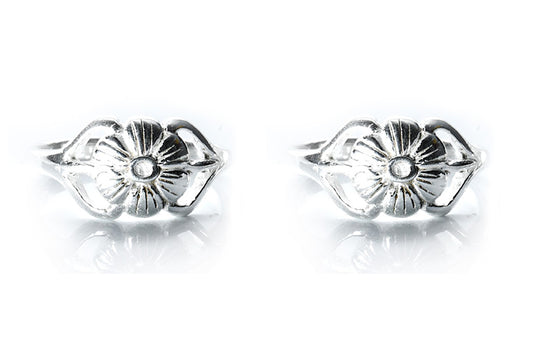 JSAJ TOE RING CHUTKI BICHIYA 925 STERLING SILVER FLOWER DESIGN HANDMADE TOERING FOR WOMENS COMFORTABLE