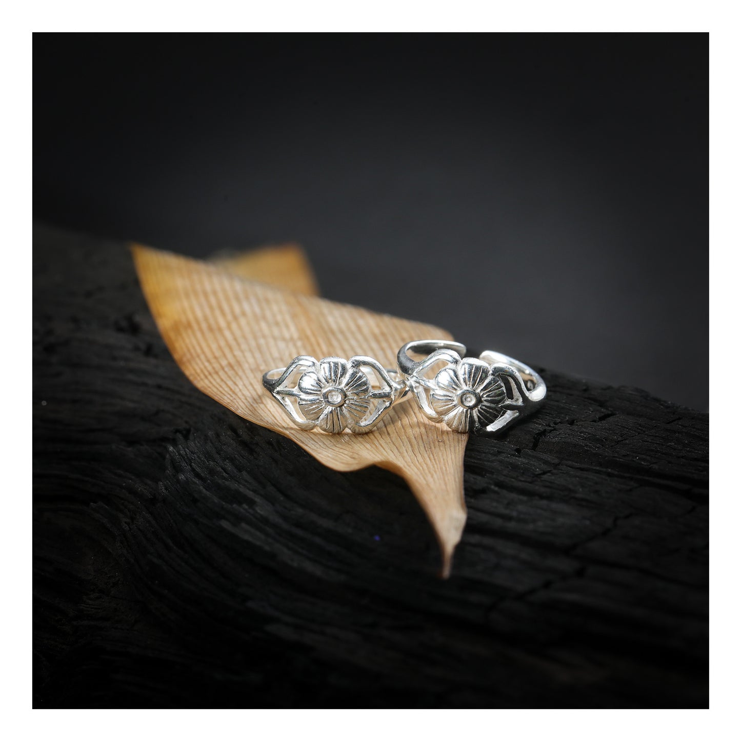 JSAJ TOE RING CHUTKI BICHIYA 925 STERLING SILVER FLOWER DESIGN HANDMADE TOERING FOR WOMENS COMFORTABLE