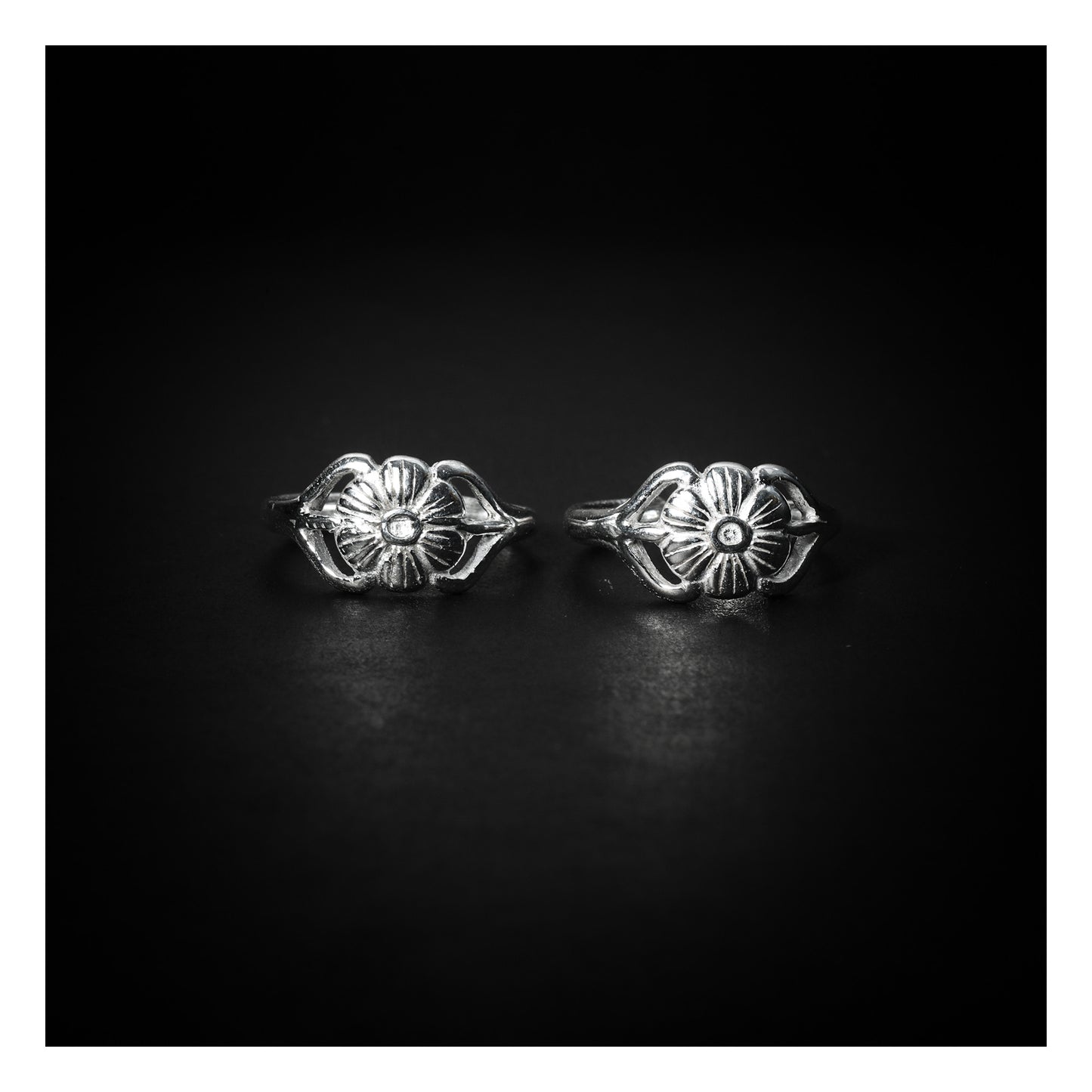 JSAJ TOE RING CHUTKI BICHIYA 925 STERLING SILVER FLOWER DESIGN HANDMADE TOERING FOR WOMENS COMFORTABLE