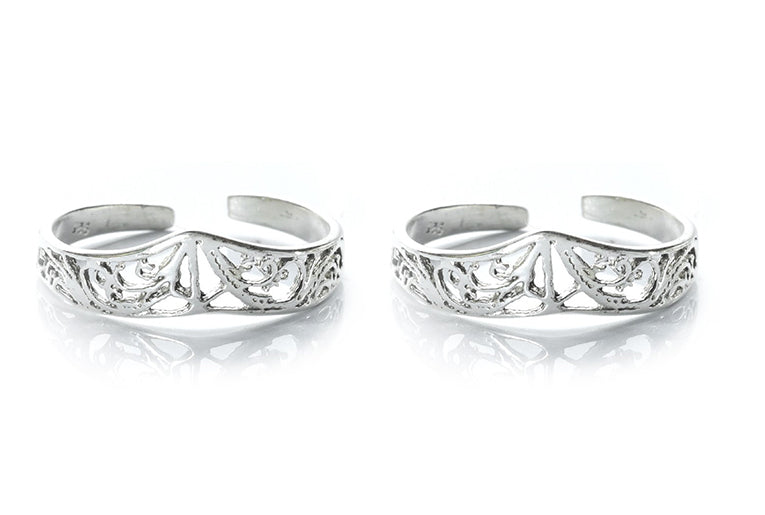 JSAJ TOE RING CHUTKI BICHIYA 925 STERLING SILVER ZALI WORK HANDMADE BAND TOE RING FOR WOMENS COMFORTABLE