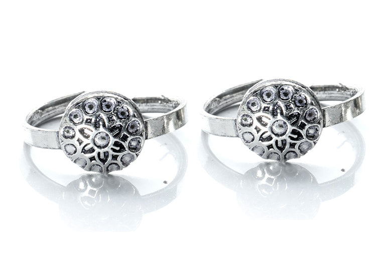 JSAJ TOE RING CHUTKI BICHIYA 925 STERLING SILVER CARVING WORK ROUND TOERING FOR WOMENS COMFORTABLE