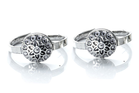 JSAJ TOE RING CHUTKI BICHIYA 925 STERLING SILVER CARVING WORK ROUND TOERING FOR WOMENS COMFORTABLE