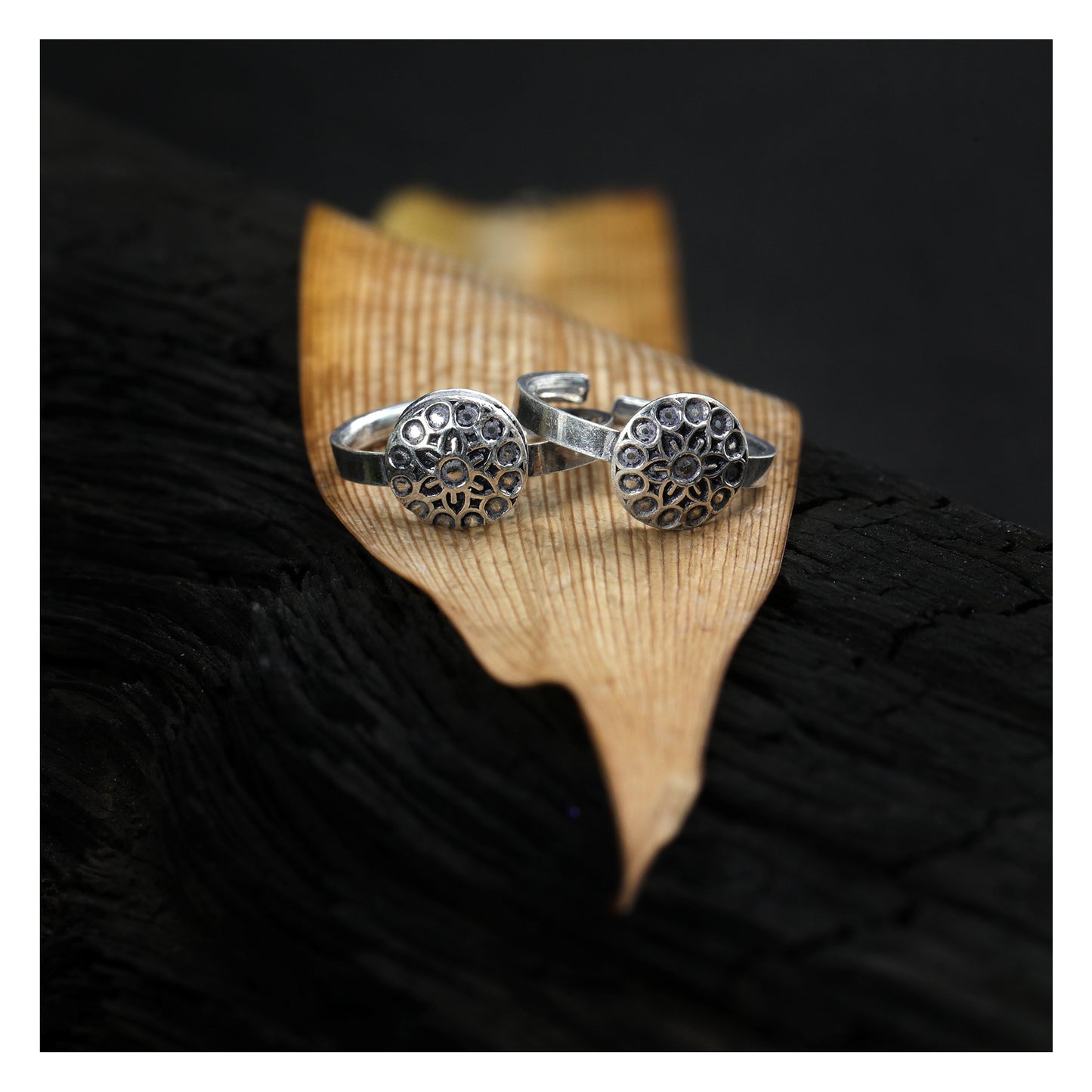 JSAJ TOE RING CHUTKI BICHIYA 925 STERLING SILVER CARVING WORK ROUND TOERING FOR WOMENS COMFORTABLE