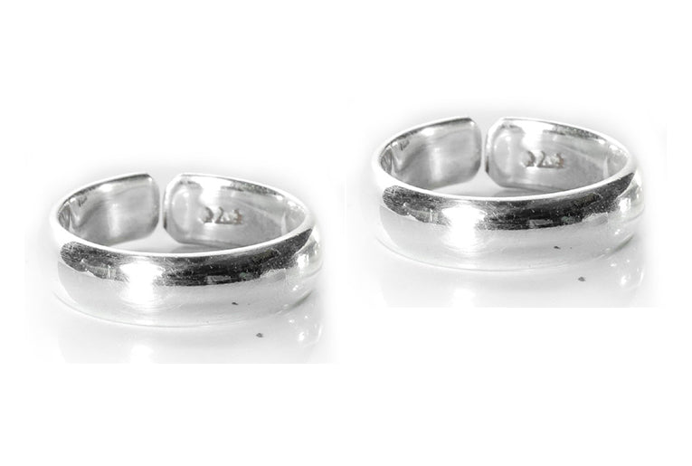 JSAJ TOE RING CHUTKI BICHIYA 925 STERLING SILVER HALF ROUND PLAIN HANDMADE BAND TOE RING FOR WOMENS COMFORTABLE