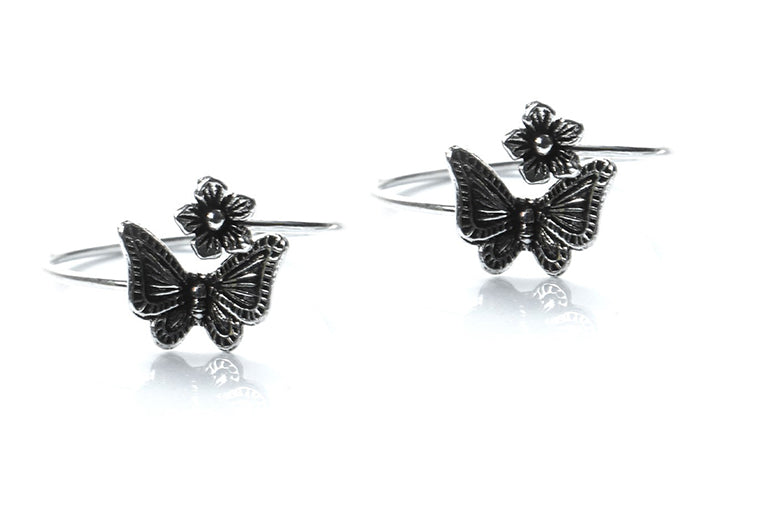 JSAJ TOE RING CHUTKI BICHIYA 925 STERLING SILVER BUTTERFLY FLOWER FRONT OPEN TOERING FOR WOMENS COMFORTABLE