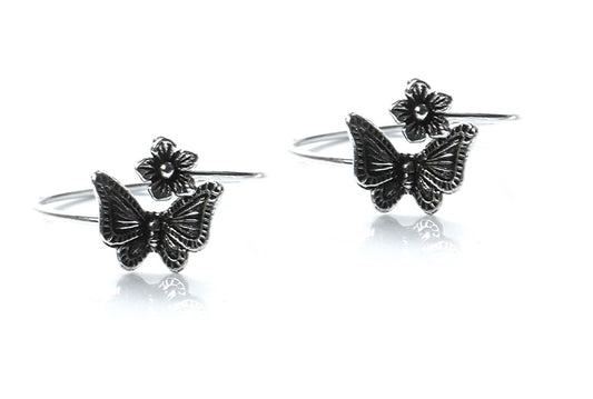 JSAJ TOE RING CHUTKI BICHIYA 925 STERLING SILVER BUTTERFLY FLOWER FRONT OPEN TOERING FOR WOMENS COMFORTABLE