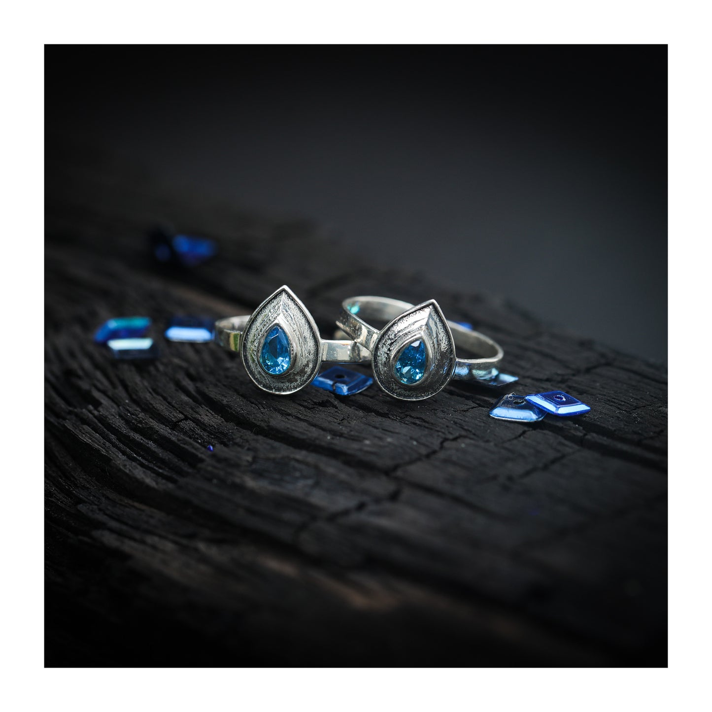 JSAJ TOE RING CHUTKI BICHIYA 925 STERLING SILVER BLUE ZIRCON DROP SHAPE STONE HANDMADE TOERING FOR WOMENS COMFORTABLE