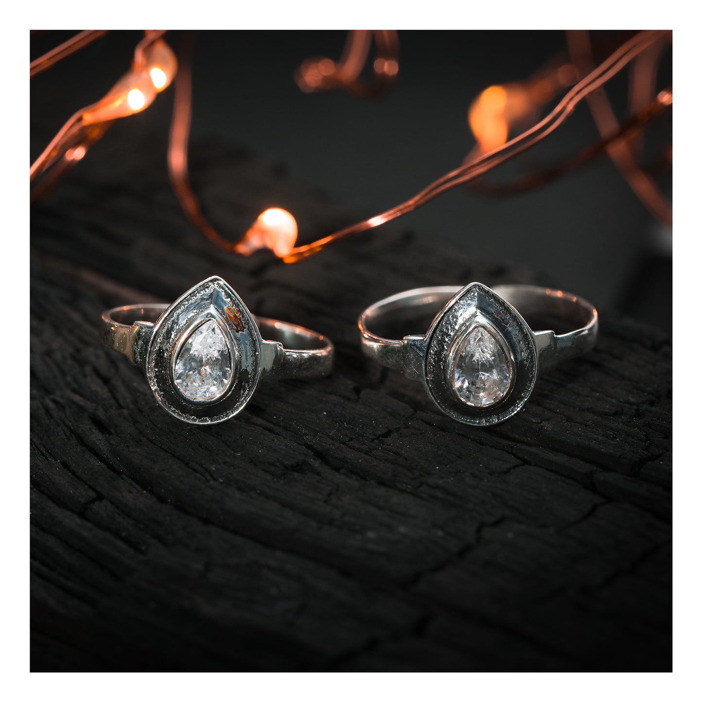 JSAJ TOE RING CHUTKI BICHIYA 925 STERLING SILVER WHITE ZERCON DROP SHAPE STONE HANDMADE TOERING COMFORTABLE DURABLE