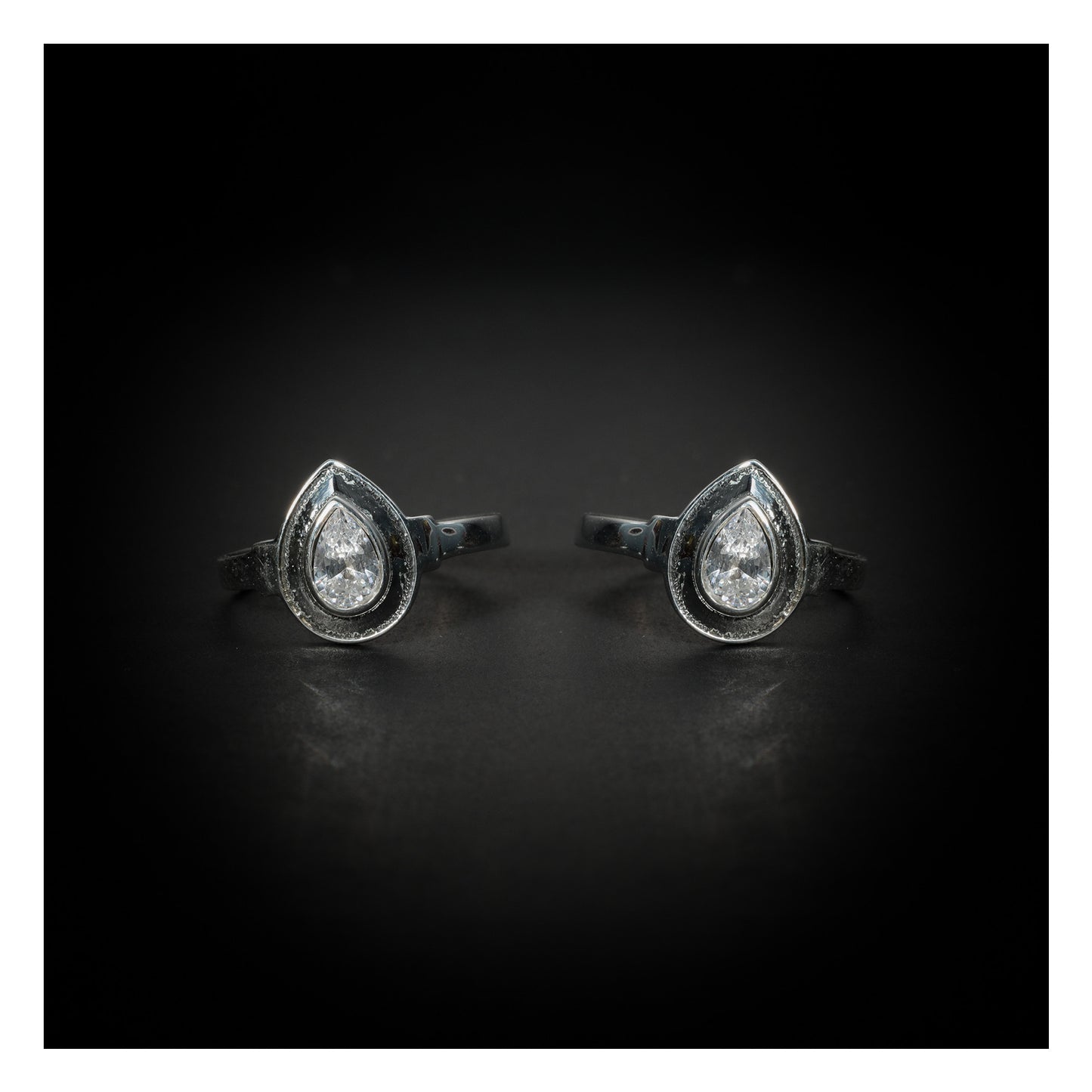 JSAJ TOE RING CHUTKI BICHIYA 925 STERLING SILVER WHITE ZERCON DROP SHAPE STONE HANDMADE TOERING COMFORTABLE DURABLE