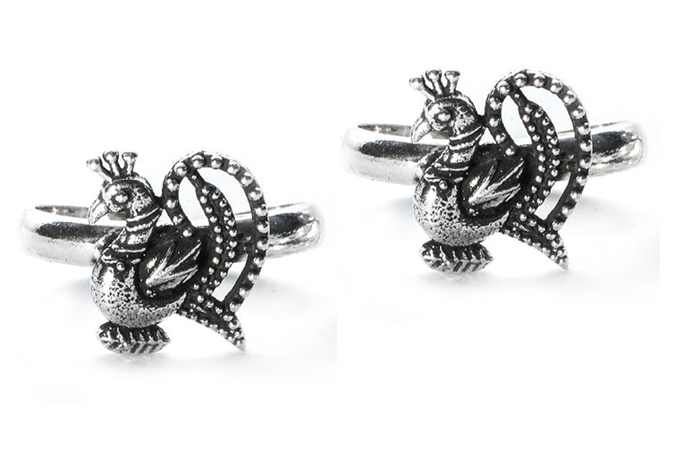 JSAJ TOE RING CHUTKI BICHIYA 925 STERLING SILVER PEACOCK DESIGN HANDMADE TOERING FOR WOMENS COMFORTABLE