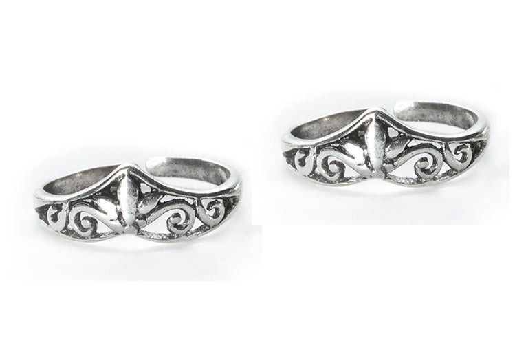 JSAJ TOE RING CHUTKI BICHIYA 925 STERLING SILVER ZALI WORK HANDMADE BAND TO RING FOR WOMENS COMFORTABLE