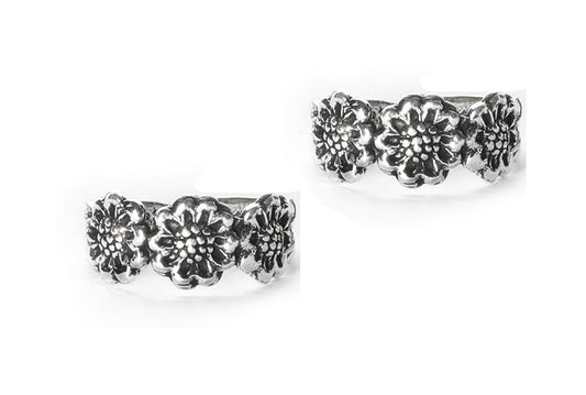 JSAJ TOE RING CHUTKI BICHIYA 925 STERLING SILVER SUNFLOWER DESIGN HANDMADE BAND TOE RING FOR WOMENS UNBREAKABLE COMFORTABLE DURABLE