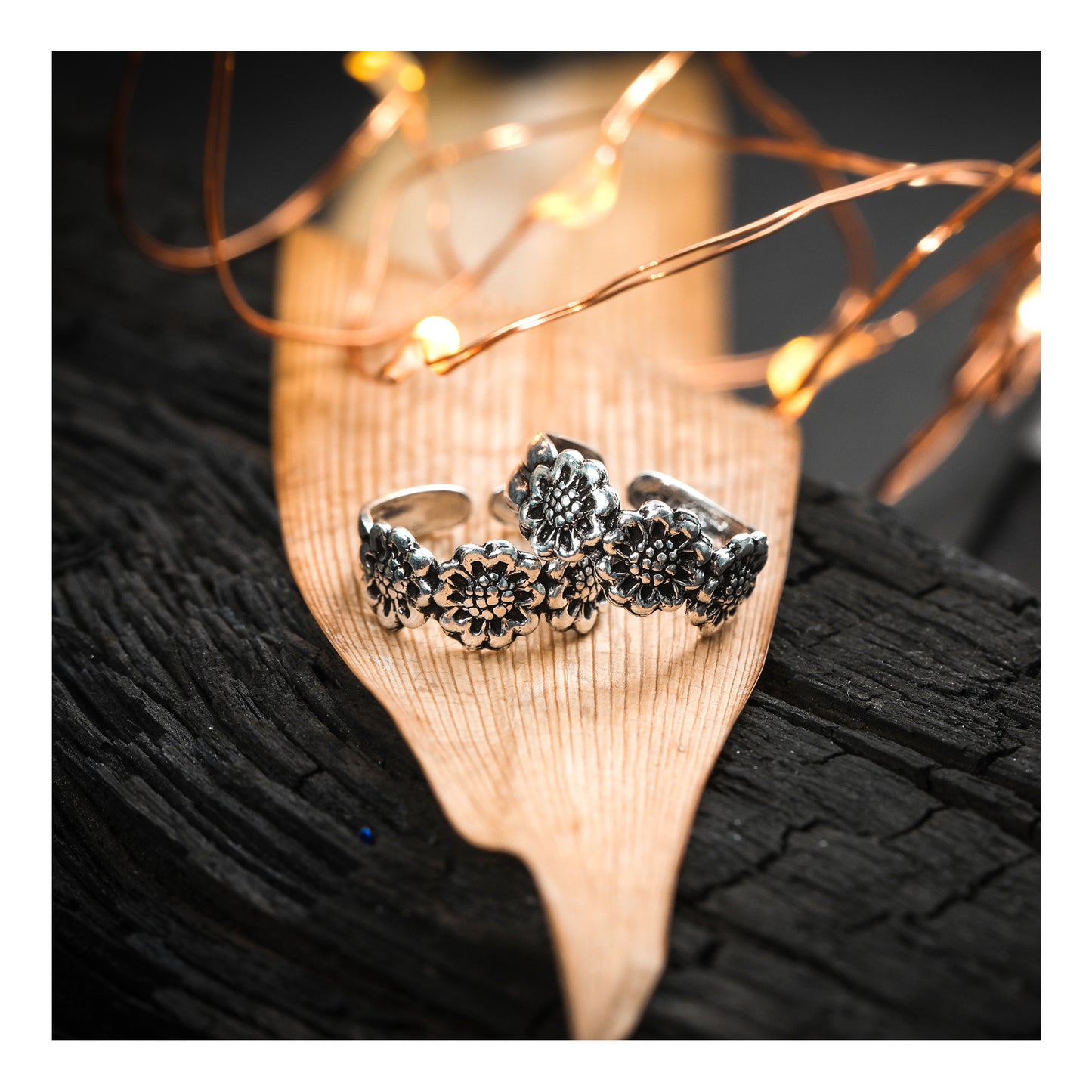 JSAJ TOE RING CHUTKI BICHIYA 925 STERLING SILVER SUNFLOWER DESIGN HANDMADE BAND TOE RING FOR WOMENS UNBREAKABLE COMFORTABLE DURABLE
