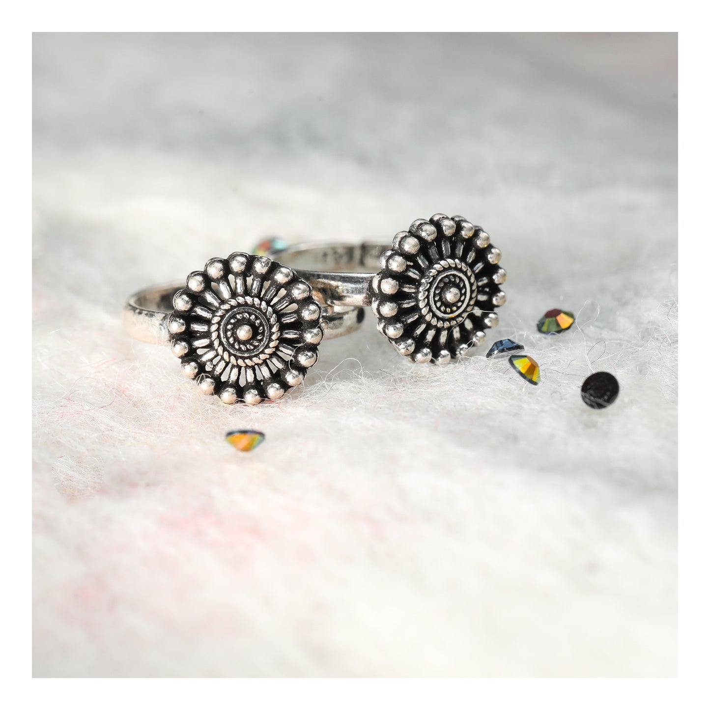 JSAJ TOE RING CHUTKI BICHIYA 925 STERLING SILVER ROUND HANDMADE RAWA WORK TOERING FOR WOMENS COMFORTABLE