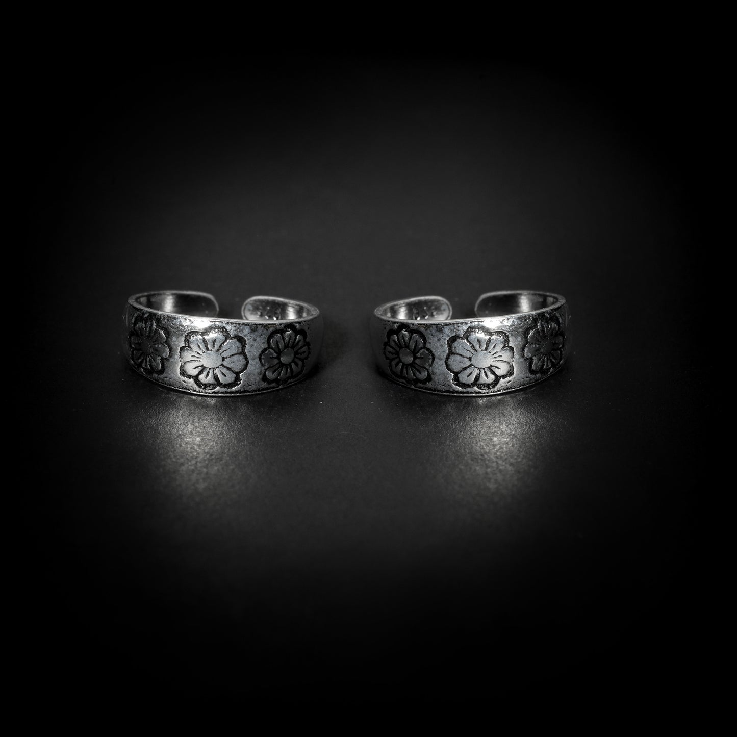 JSAJ TOE RING CHUTKI BICHIYA 925 STERLING SILVER CARVING FLOWER DESIGN HANDMADE BAND TOE RING FOR WOMENS COMFORTABLE