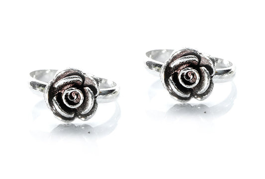 JSAJ TOE RING CHUTKI BICHIYA 925 STERLING SILVER ROSE DESIGN HANDMADE TOERING FOR WOMENS COMFORTABLE