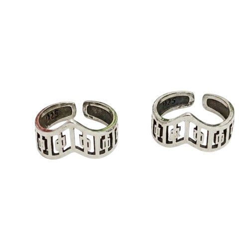 JSAJ JSAJ V SHAPE TOERING CHUTKI BICHIYA 925 STERLING THICK SILVER BAND TOERING THICK SILVER UNBREAKABLE COMFORTABLE DURABLE FOR GIRLS AND WOMEN'S IN PURE SILVER