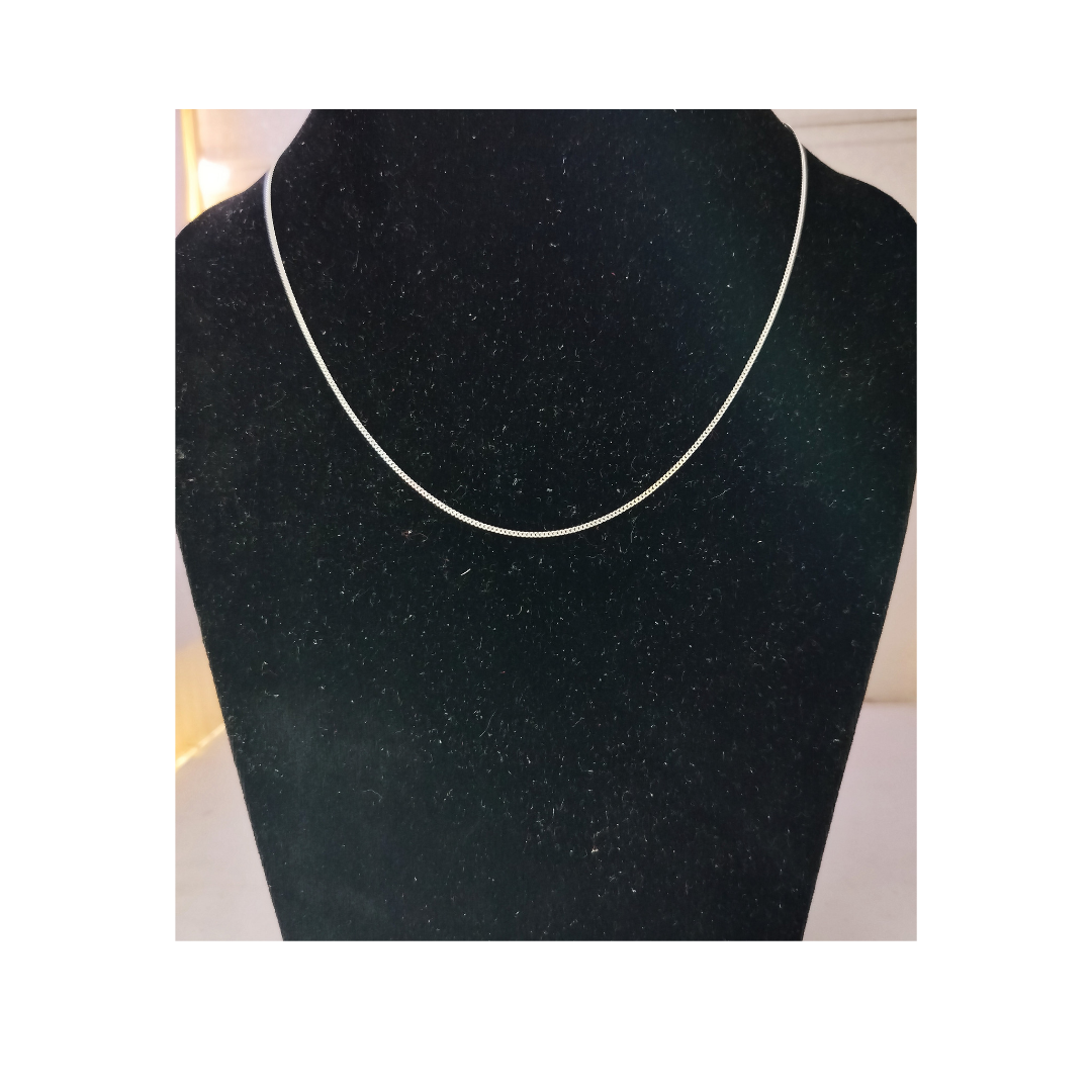 JSAJ 1MM CURB CHAIN STERLING SILVER CHAIN 92.5% SILVER STRONG CHAIN FOR GIRLS AND WOMENS IN PURE SILVER