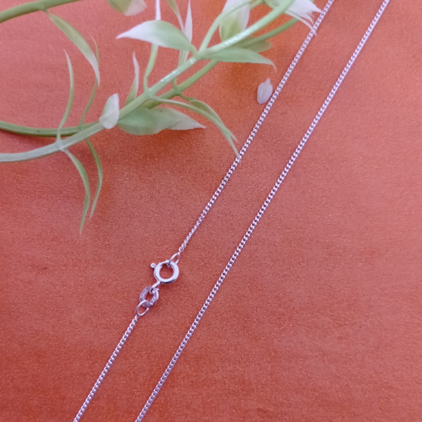 JSAJ 1MM CURB CHAIN STERLING SILVER CHAIN 92.5% SILVER STRONG CHAIN FOR GIRLS AND WOMENS IN PURE SILVER