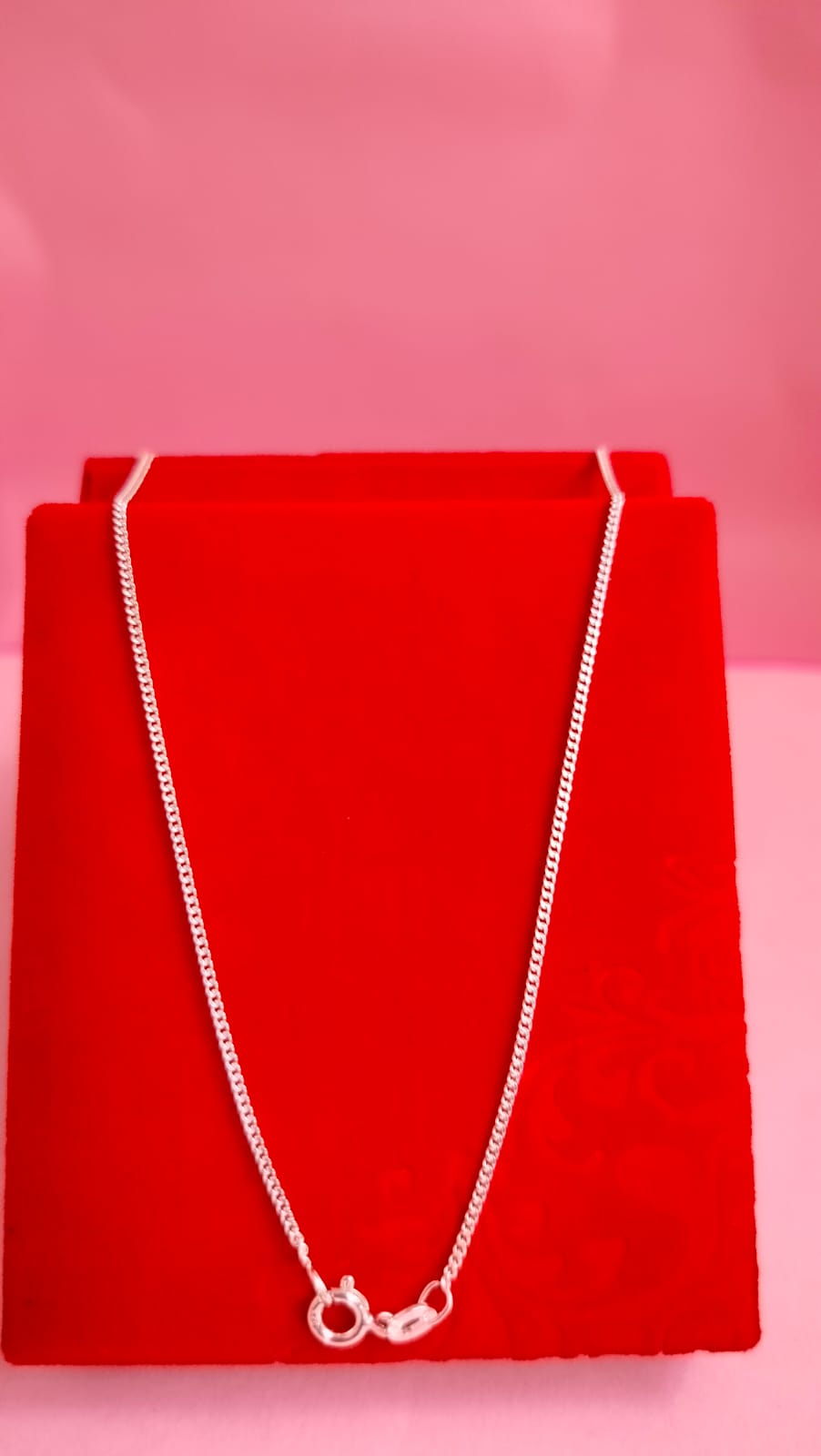 JSAJ 1MM CURB CHAIN STERLING SILVER CHAIN 92.5% SILVER STRONG CHAIN FOR GIRLS AND WOMENS IN PURE SILVER