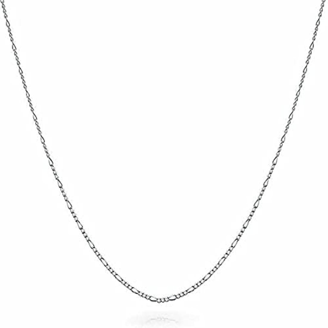 JSAJ 1MM FIGARO CHAIN STERLING SILVER CHAIN 92.5% SILVER STRONG CHAIN FOR GIRLS AND WOMENS IN PURE SILVER