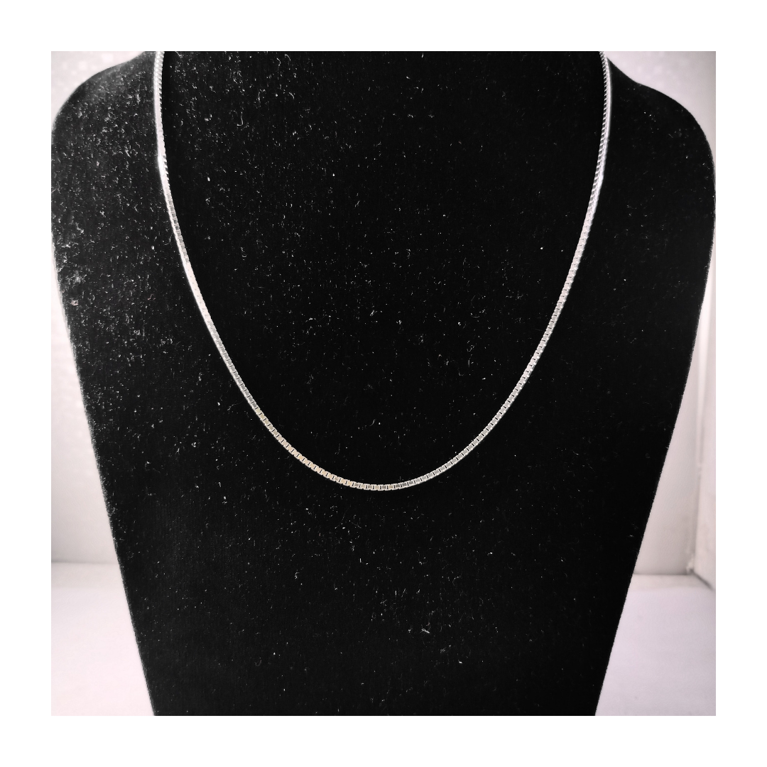 JSAJ BOX CHAIN STERLING SILVER CHAIN 92.5% SILVER STRONG CHAIN FOR GIRLS AND WOMENS IN PURE SILVER