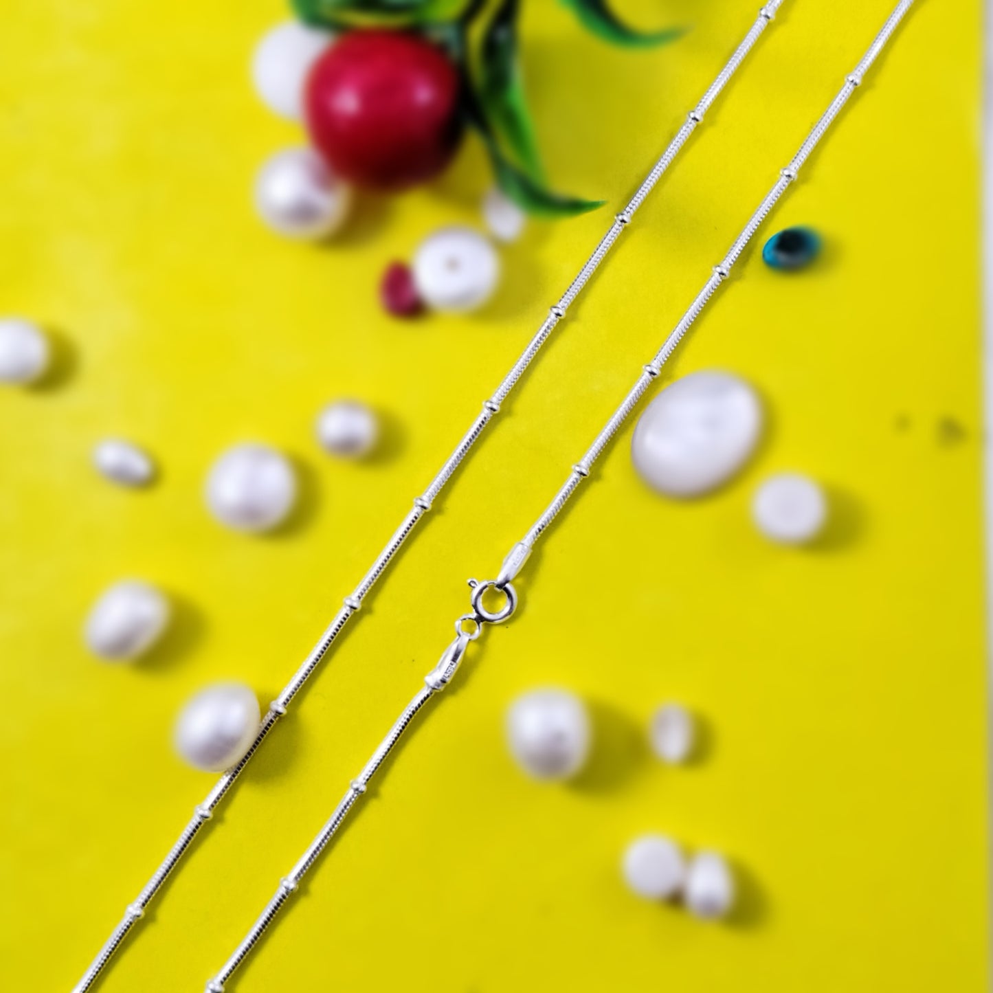 JSAJ CLIPPING SNAKE CHAIN STERLING SILVER CHAIN 92.5% SILVER STRONG CHAIN FOR GIRLS AND WOMENS IN PURE SILVER