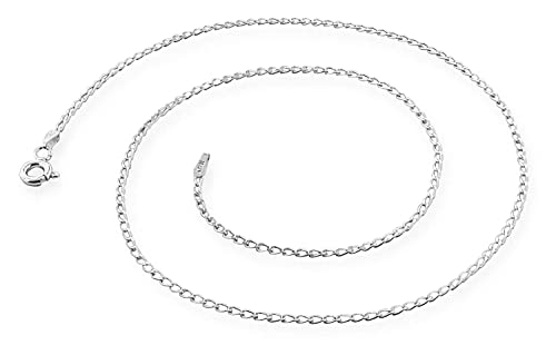 JSAJ LONG CURB CHAIN STERLING SILVER CHAIN 92.5% SILVER STRONG CHAIN FOR GIRLS AND WOMENS IN PURE SILVER