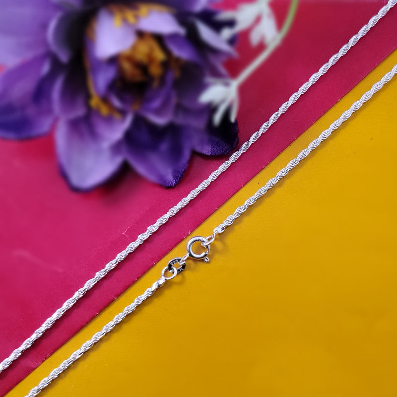 JSAJ RUSSA CHAIN STERLING SILVER CHAIN 92.5% SILVER STRONG CHAIN FOR GIRLS AND WOMENS IN PURE SILVER