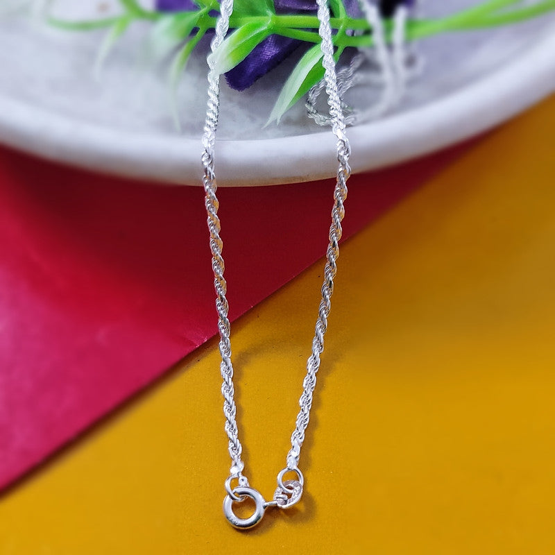 JSAJ RUSSA CHAIN STERLING SILVER CHAIN 92.5% SILVER STRONG CHAIN FOR GIRLS AND WOMENS IN PURE SILVER
